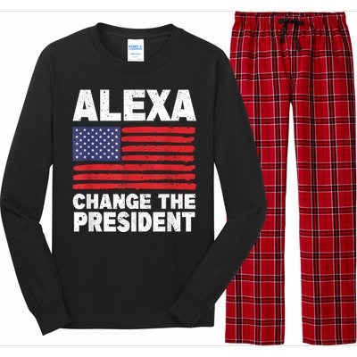 Alexa Change The President Funny Long Sleeve Pajama Set