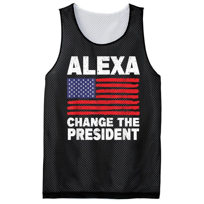 Alexa Change The President Funny Mesh Reversible Basketball Jersey Tank