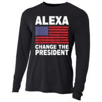 Alexa Change The President Funny Cooling Performance Long Sleeve Crew