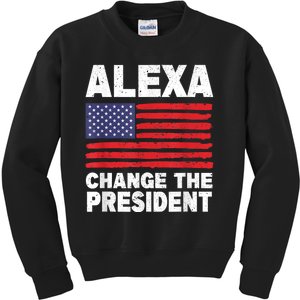 Alexa Change The President Funny Kids Sweatshirt