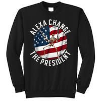 Alexa Change The President Funny 4th Of July American Flag Sweatshirt