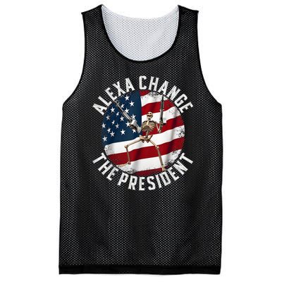 Alexa Change The President Funny 4th Of July American Flag Mesh Reversible Basketball Jersey Tank