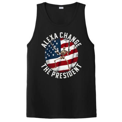 Alexa Change The President Funny 4th Of July American Flag PosiCharge Competitor Tank