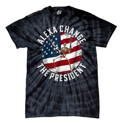 Alexa Change The President Funny 4th Of July American Flag Tie-Dye T-Shirt