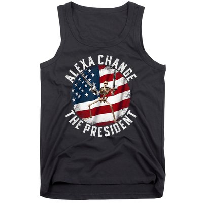 Alexa Change The President Funny 4th Of July American Flag Tank Top