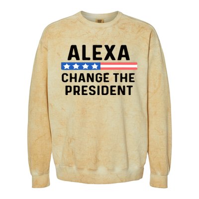 Alexa Change The President Men’s Funny Quote Colorblast Crewneck Sweatshirt