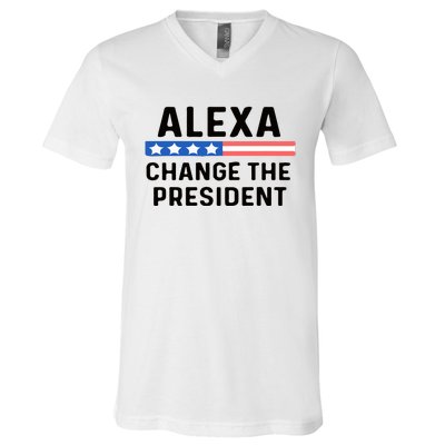 Alexa Change The President Men’s Funny Quote V-Neck T-Shirt