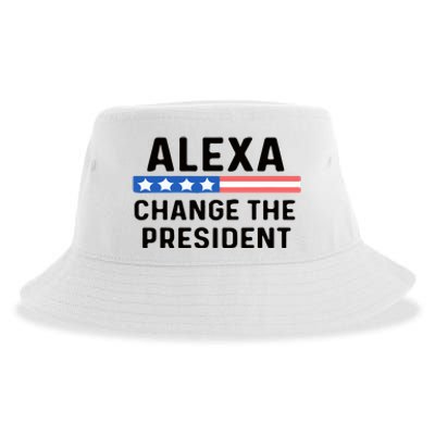 Alexa Change The President Men’s Funny Quote Sustainable Bucket Hat