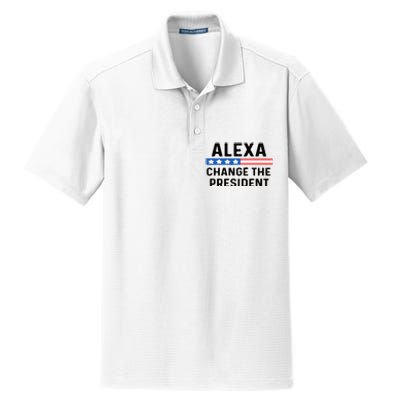 Alexa Change The President Men’s Funny Quote Dry Zone Grid Polo