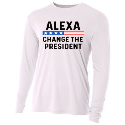 Alexa Change The President Men’s Funny Quote Cooling Performance Long Sleeve Crew