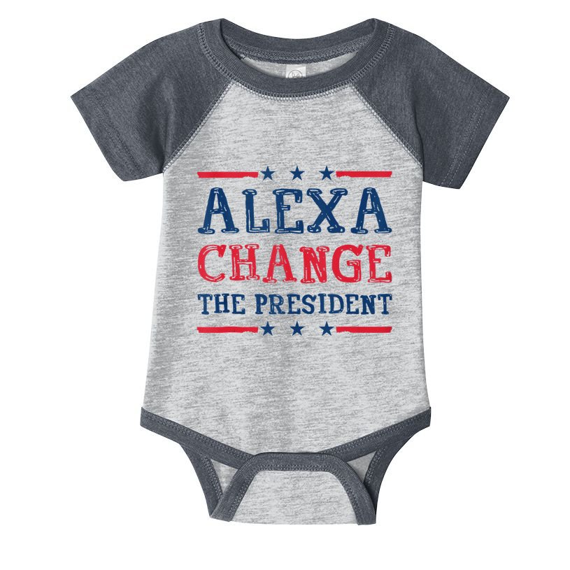 Alexa Change The President Funny Quote Humor Infant Baby Jersey Bodysuit
