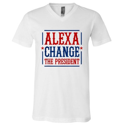 Alexa Change The President V-Neck T-Shirt