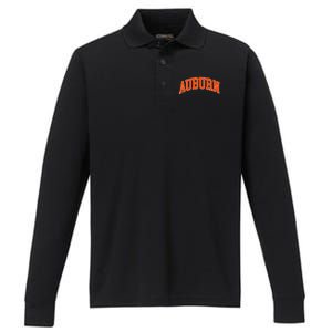 Auburn City Throwback Design Classic Performance Long Sleeve Polo