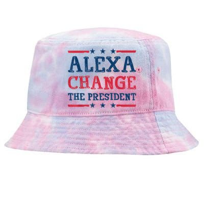 Alexa Change The President Funny Quote Humor Tie-Dyed Bucket Hat