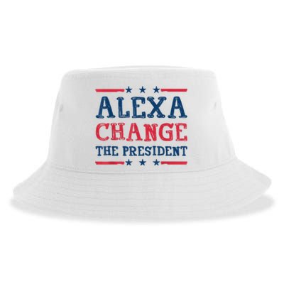 Alexa Change The President Funny Quote Humor Sustainable Bucket Hat