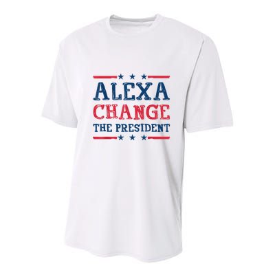 Alexa Change The President Funny Quote Humor Youth Performance Sprint T-Shirt