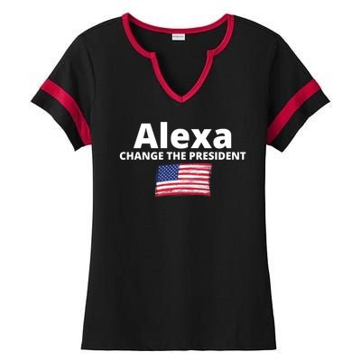 Alexa Change The President Funny USA Ladies Halftime Notch Neck Tee