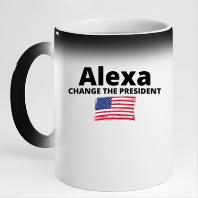 Alexa Change The President Funny USA 11oz Black Color Changing Mug