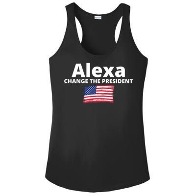 Alexa Change The President Funny USA Ladies PosiCharge Competitor Racerback Tank