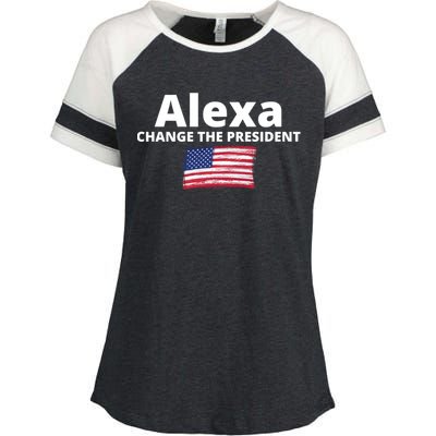 Alexa Change The President Funny USA Enza Ladies Jersey Colorblock Tee