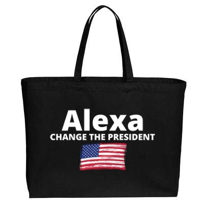 Alexa Change The President Funny USA Cotton Canvas Jumbo Tote