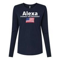 Alexa Change The President Funny USA Womens Cotton Relaxed Long Sleeve T-Shirt