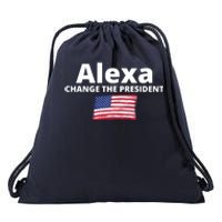 Alexa Change The President Funny USA Drawstring Bag