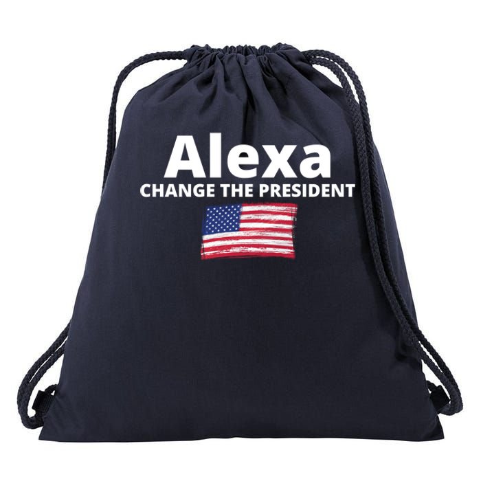 Alexa Change The President Funny USA Drawstring Bag