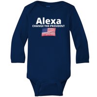 Alexa Change The President Funny USA Baby Long Sleeve Bodysuit