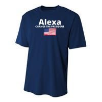 Alexa Change The President Funny USA Youth Performance Sprint T-Shirt