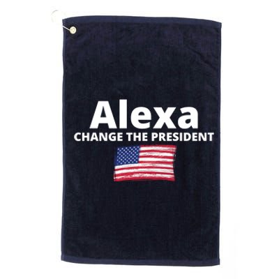 Alexa Change The President Funny USA Platinum Collection Golf Towel