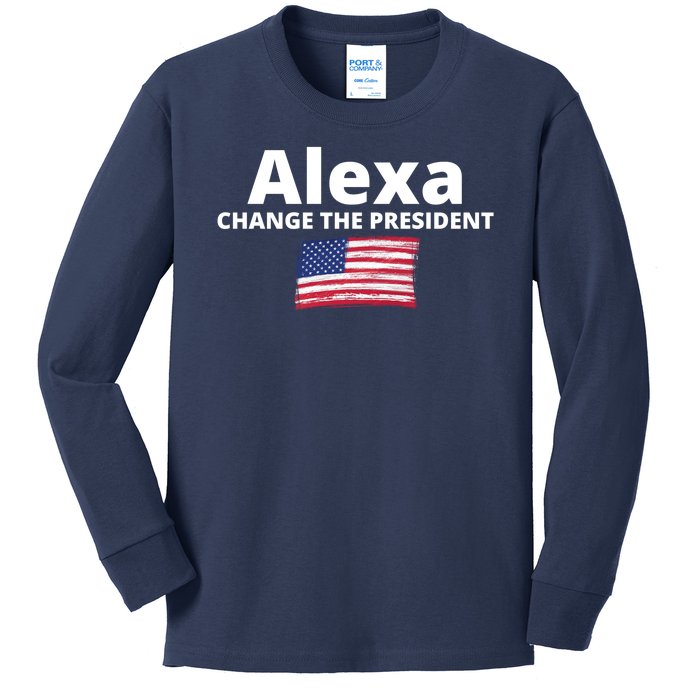 Alexa Change The President Funny USA Kids Long Sleeve Shirt