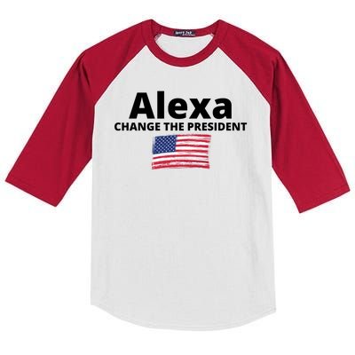 Alexa Change The President Funny USA Kids Colorblock Raglan Jersey