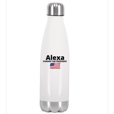 Alexa Change The President Funny USA Stainless Steel Insulated Water Bottle