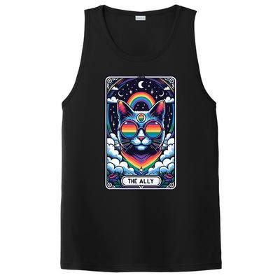 Ally Cat Tarot Card Pride Sunglasses Gay P.R.I.D.E Lgbtq PosiCharge Competitor Tank