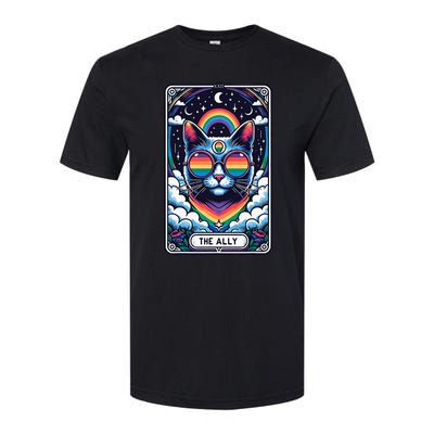 Ally Cat Tarot Card Pride Sunglasses Gay P.R.I.D.E Lgbtq Softstyle CVC T-Shirt