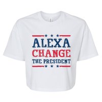 Alexa Change The President Funny Quote Humor Bella+Canvas Jersey Crop Tee