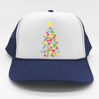 Autism Christmas Tree Autism Christmas Trucker Hat