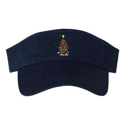 Autism Christmas Tree Autism Christmas Valucap Bio-Washed Visor