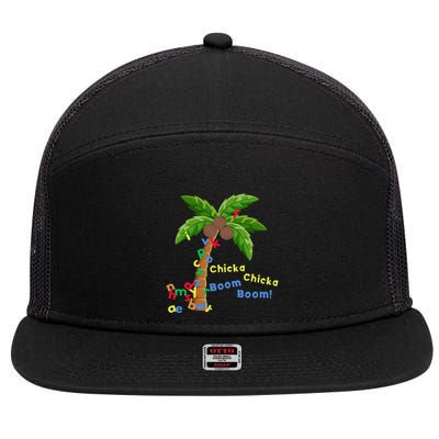 Alphabet Coconut Tree Chicka Chicka Boom Boom 7 Panel Mesh Trucker Snapback Hat