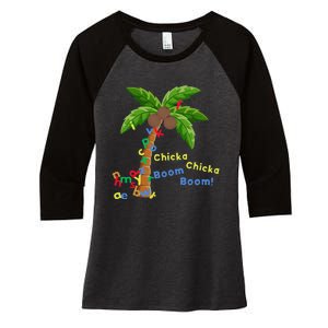 Alphabet Coconut Tree Chicka Chicka Boom Boom Women's Tri-Blend 3/4-Sleeve Raglan Shirt