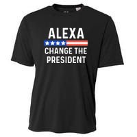 Alexa Change The President Funny Quote With USA Flag Cooling Performance Crew T-Shirt