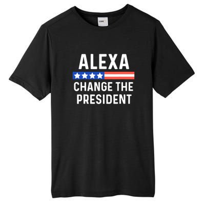 Alexa Change The President Funny Quote With USA Flag Tall Fusion ChromaSoft Performance T-Shirt