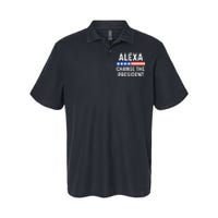 Alexa Change The President Funny Quote With USA Flag Softstyle Adult Sport Polo