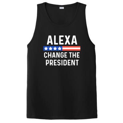 Alexa Change The President Funny Quote With USA Flag PosiCharge Competitor Tank