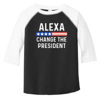 Alexa Change The President Funny Quote With USA Flag Toddler Fine Jersey T-Shirt