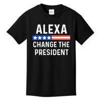 Alexa Change The President Funny Quote With USA Flag Kids T-Shirt