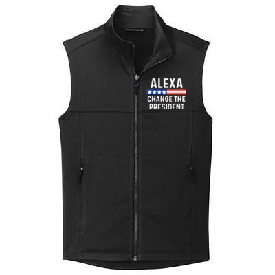 Alexa Change The President Funny Quote With USA Flag Collective Smooth Fleece Vest