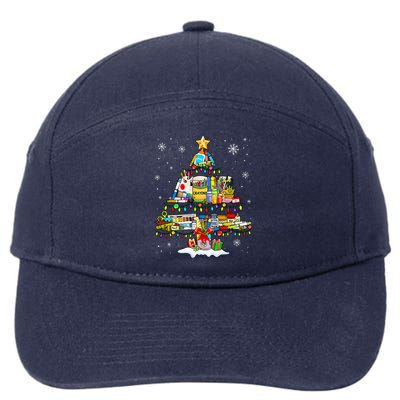 Art Christmas Tree Art Supplies 7-Panel Snapback Hat