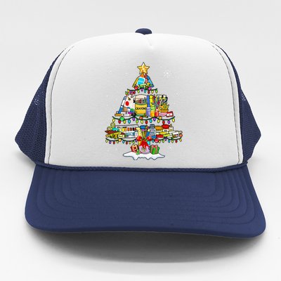 Art Christmas Tree Art Supplies Trucker Hat